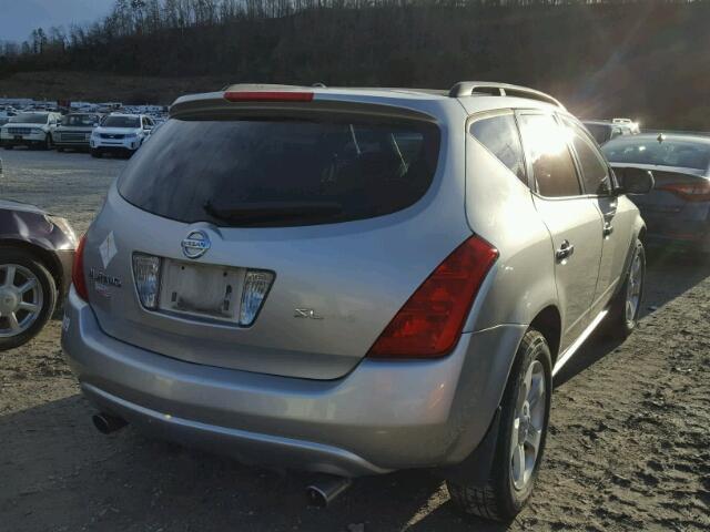 JN8AZ08W83W224254 - 2003 NISSAN MURANO SL SILVER photo 4