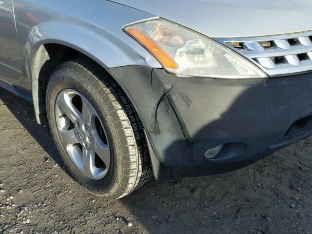 JN8AZ08W83W224254 - 2003 NISSAN MURANO SL SILVER photo 9