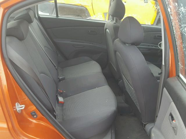 KNADE243796587209 - 2009 KIA RIO 5 SX ORANGE photo 6