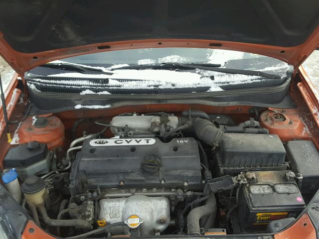 KNADE243796587209 - 2009 KIA RIO 5 SX ORANGE photo 7