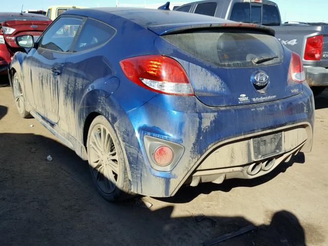 KMHTC6AE1GU287929 - 2016 HYUNDAI VELOSTER T BLUE photo 3