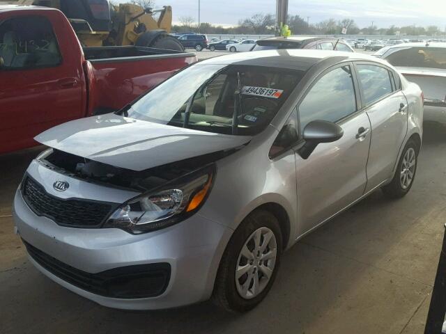 KNADM4A36D6104921 - 2013 KIA RIO LX SILVER photo 2