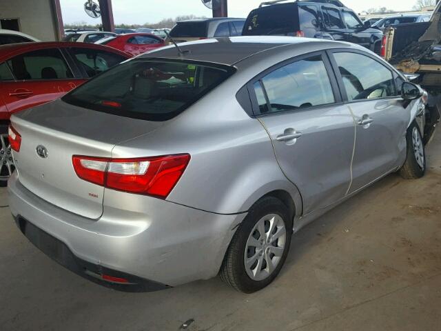 KNADM4A36D6104921 - 2013 KIA RIO LX SILVER photo 4