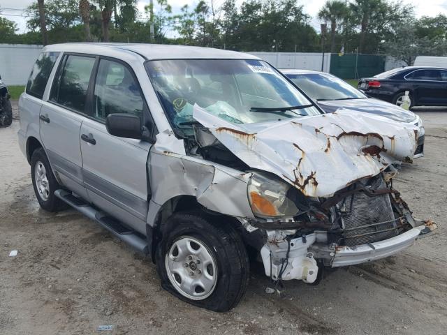 2HKYF18154H614863 - 2004 HONDA PILOT LX SILVER photo 1