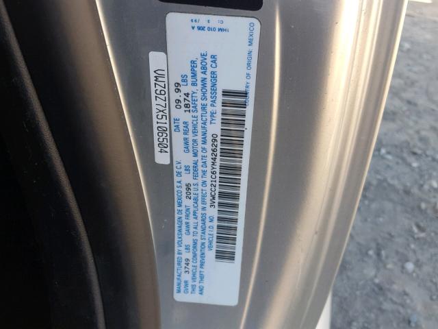 3VWCC21C6YM426290 - 2000 VOLKSWAGEN NEW BEETLE 银色 照片 10