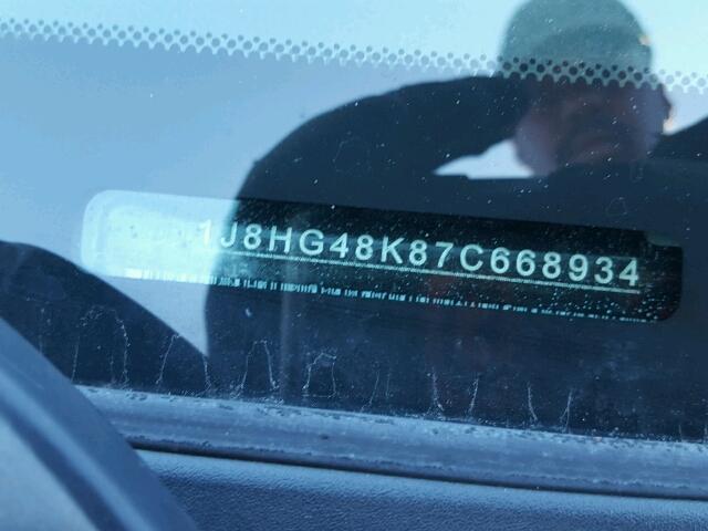 1J8HG48K87C668934 - 2007 JEEP COMMANDER GRAY photo 10