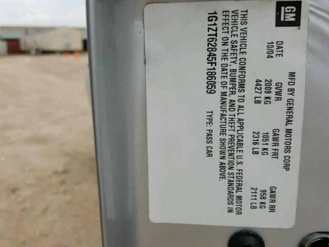 1G1ZT62845F186059 - 2005 CHEVROLET MALIBU MAX 银色 照片 10