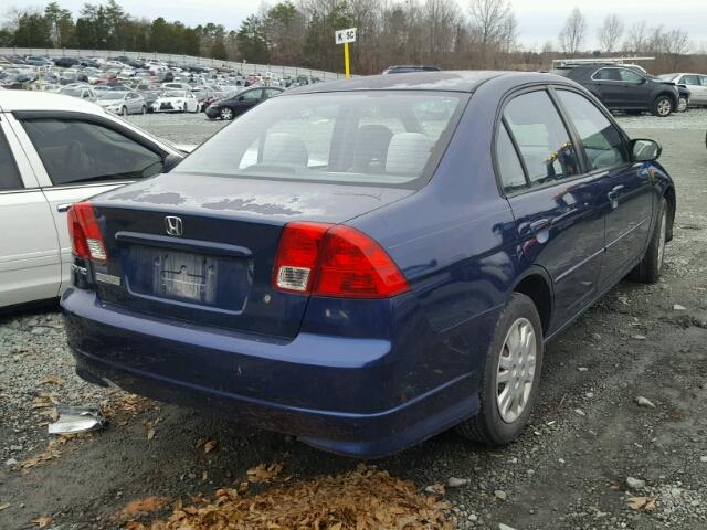 2HGES165X4H617157 - 2004 HONDA CIVIC LX BLUE photo 4