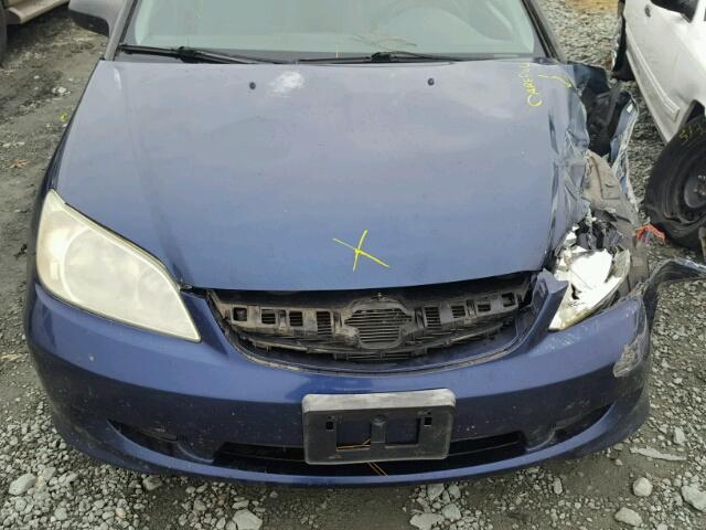 2HGES165X4H617157 - 2004 HONDA CIVIC LX BLUE photo 7