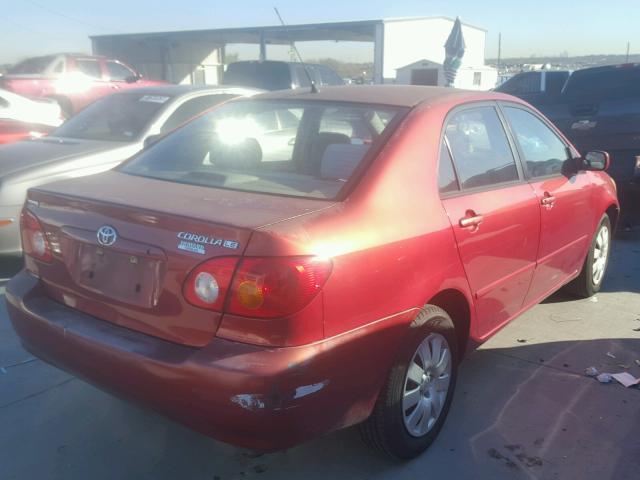 1NXBR32E93Z111289 - 2003 TOYOTA COROLLA CE RED photo 4