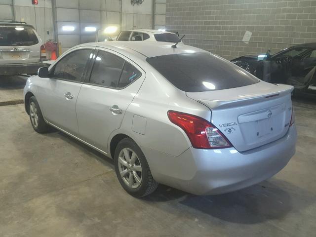 3N1CN7AP0EL845043 - 2014 NISSAN VERSA S SILVER photo 3