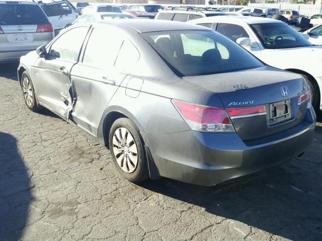 1HGCP2F33CA007241 - 2012 HONDA ACCORD LX GRAY photo 3