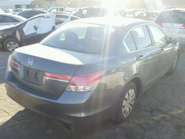 1HGCP2F33CA007241 - 2012 HONDA ACCORD LX GRAY photo 4