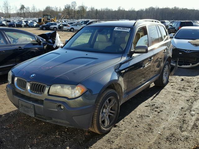 WBXPA93465WD19573 - 2005 BMW X3 3.0I GREEN photo 2