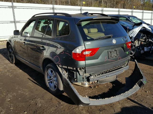 WBXPA93465WD19573 - 2005 BMW X3 3.0I GREEN photo 3