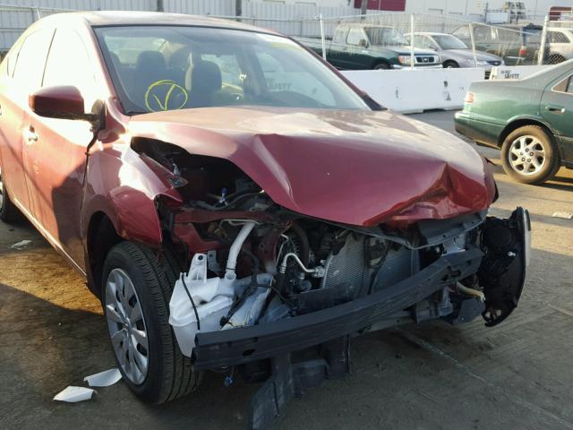 3N1AB7AP1FL656404 - 2015 NISSAN SENTRA S RED photo 9