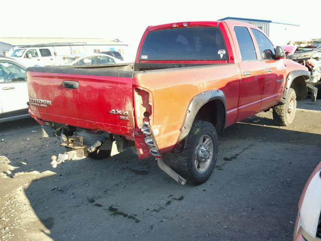 3D7KU28D54G275113 - 2004 DODGE RAM 2500 S RED photo 4