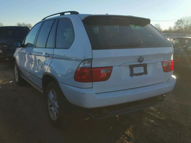 5UXFA13535LY06357 - 2005 BMW X5 3.0I WHITE photo 3