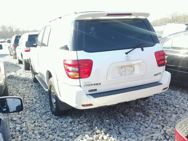 5TDZT34A21S034636 - 2001 TOYOTA SEQUOIA SR WHITE photo 3