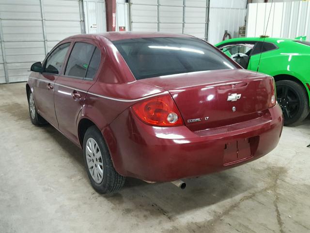 1G1AT58H997163505 - 2009 CHEVROLET COBALT LT MAROON photo 3