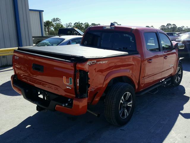 5TFAZ5CN9GX007013 - 2016 TOYOTA TACOMA DOU ORANGE photo 4