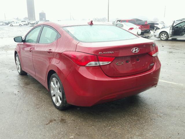 KMHDH4AE4CU470083 - 2012 HYUNDAI ELANTRA GL RED photo 3