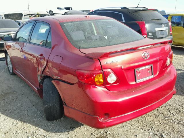 1NXBU40E89Z084652 - 2009 TOYOTA COROLLA BA RED photo 3