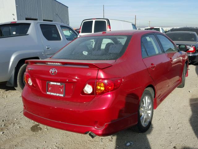 1NXBU40E89Z084652 - 2009 TOYOTA COROLLA BA RED photo 4