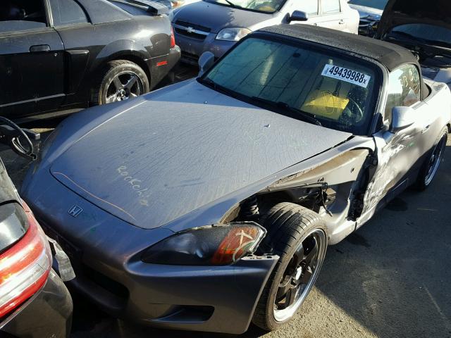 JHMAP1142YT005569 - 2000 HONDA S2000 GRAY photo 2