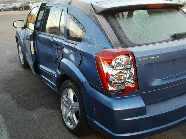 1B3HB48B77D329938 - 2007 DODGE CALIBER SX BLUE photo 9