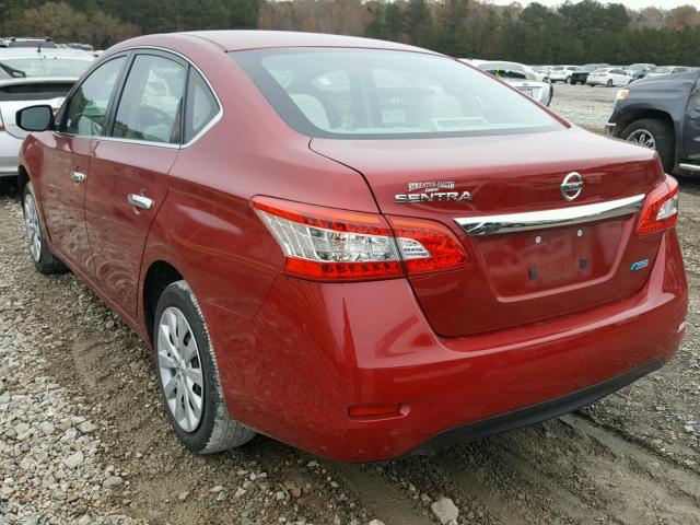 3N1AB7AP7EY322265 - 2014 NISSAN SENTRA S RED photo 3