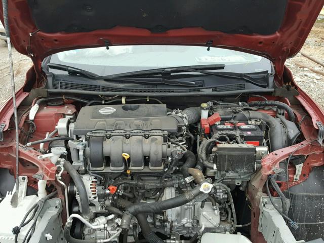 3N1AB7AP7EY322265 - 2014 NISSAN SENTRA S RED photo 7