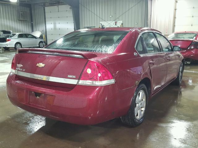 2G1WT58K489233832 - 2008 CHEVROLET IMPALA LT BURGUNDY photo 4