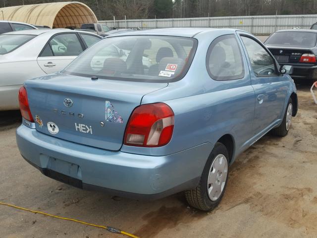 JTDAT123820240697 - 2002 TOYOTA ECHO BLUE photo 4