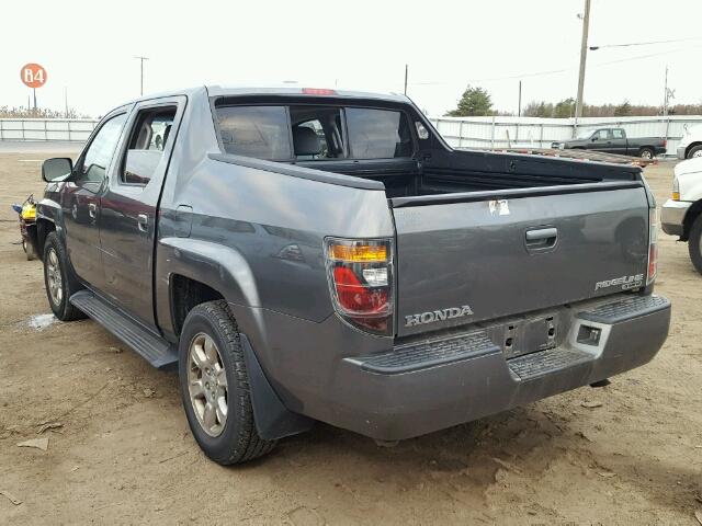 2HJYK16547H516272 - 2007 HONDA RIDGELINE CHARCOAL photo 3