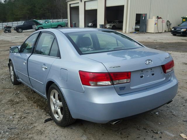 5NPEU46F26H109729 - 2006 HYUNDAI SONATA GLS BLUE photo 3