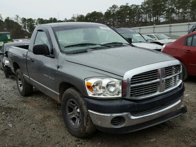 1D7HA16K87J592871 - 2007 DODGE RAM 1500 S GRAY photo 1