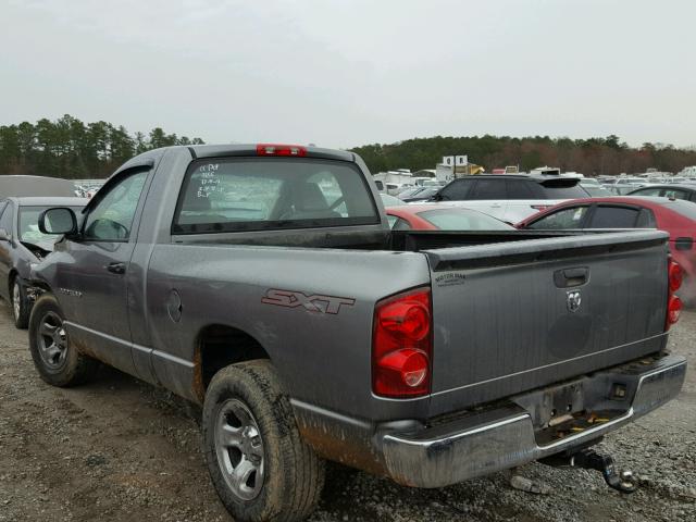 1D7HA16K87J592871 - 2007 DODGE RAM 1500 S GRAY photo 3