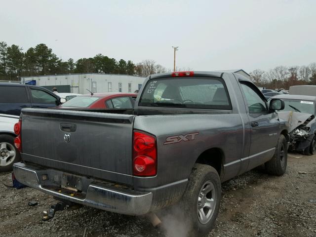 1D7HA16K87J592871 - 2007 DODGE RAM 1500 S GRAY photo 4