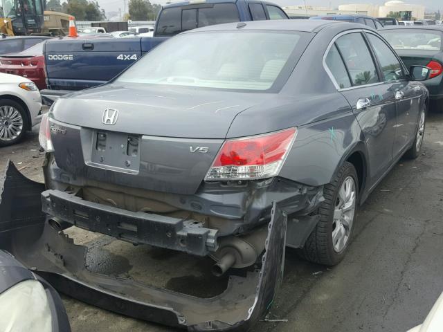 1HGCP36888A041376 - 2008 HONDA ACCORD EXL GRAY photo 4