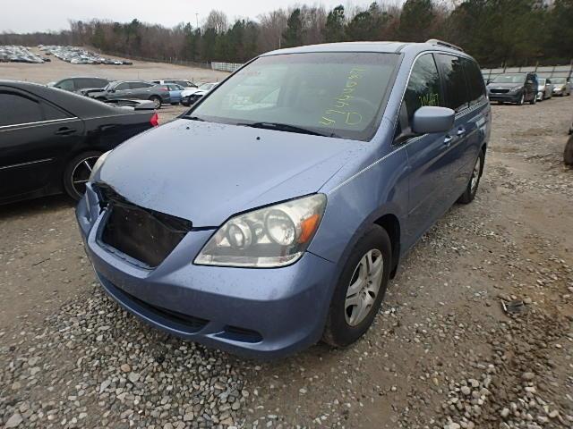 5FNRL38757B029555 - 2007 HONDA ODYSSEY EX BLUE photo 2