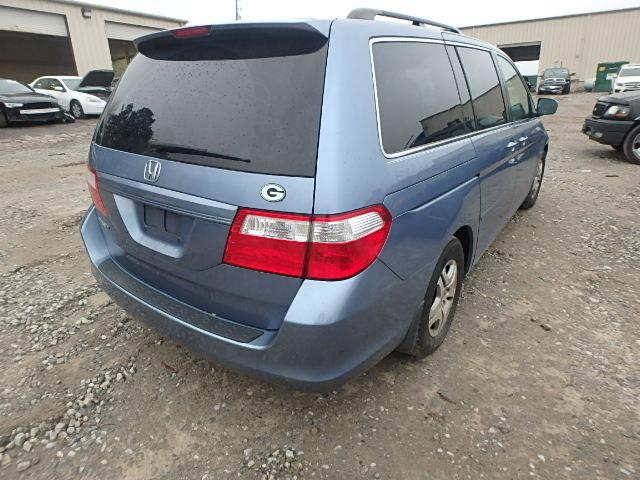 5FNRL38757B029555 - 2007 HONDA ODYSSEY EX BLUE photo 4