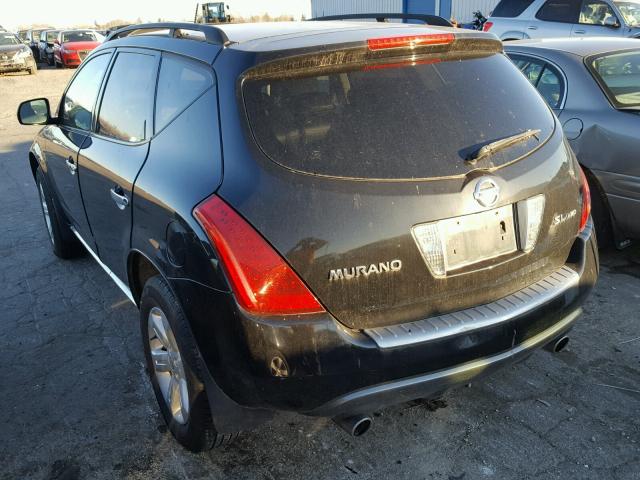 JN8AZ08W46W536723 - 2006 NISSAN MURANO SL BLACK photo 3