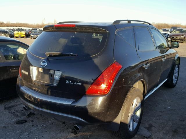 JN8AZ08W46W536723 - 2006 NISSAN MURANO SL BLACK photo 4