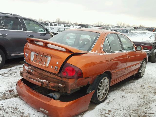 3N1AB51D64L732321 - 2004 NISSAN SENTRA SE- ORANGE photo 4