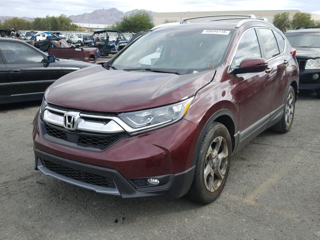 7FARW1H88HE040690 - 2017 HONDA CR-V EXL MAROON photo 2