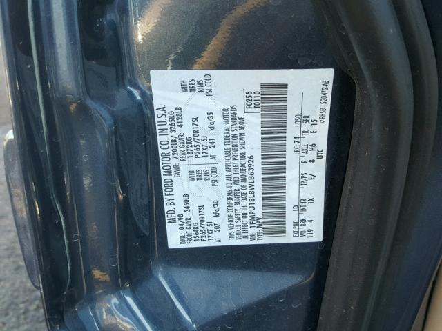 1FMPU18L8WLB63926 - 1998 FORD EXPEDITION BLUE photo 10