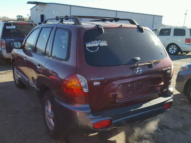 KM8SC73E74U662006 - 2004 HYUNDAI SANTA FE G RED photo 3