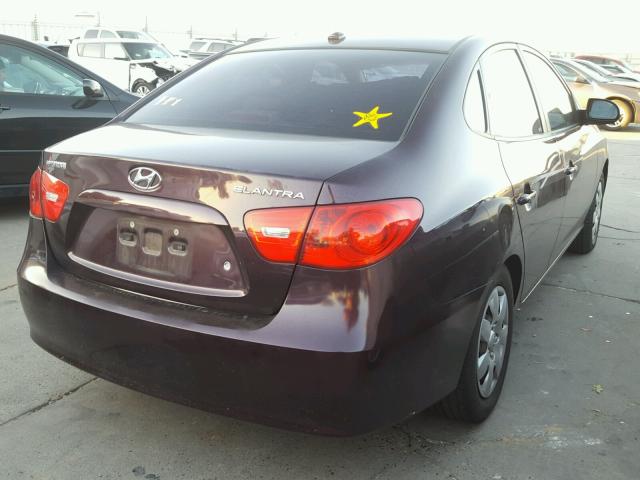 KMHDU46DX9U607502 - 2009 HYUNDAI ELANTRA GL MAROON photo 4