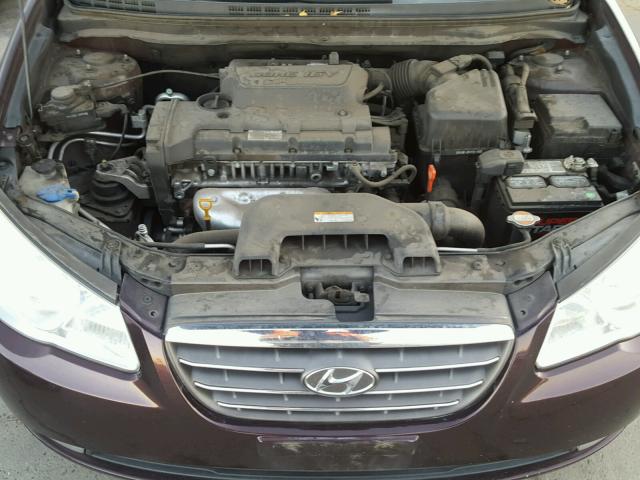 KMHDU46DX9U607502 - 2009 HYUNDAI ELANTRA GL MAROON photo 7